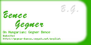 bence gegner business card